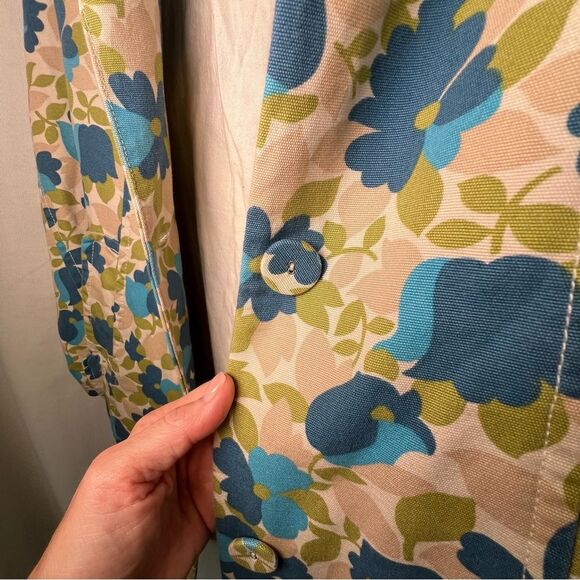 Old Navy floral pea coat 🌺 lined 🌺 excellent condition 🌺 small - Picture 7 of 10